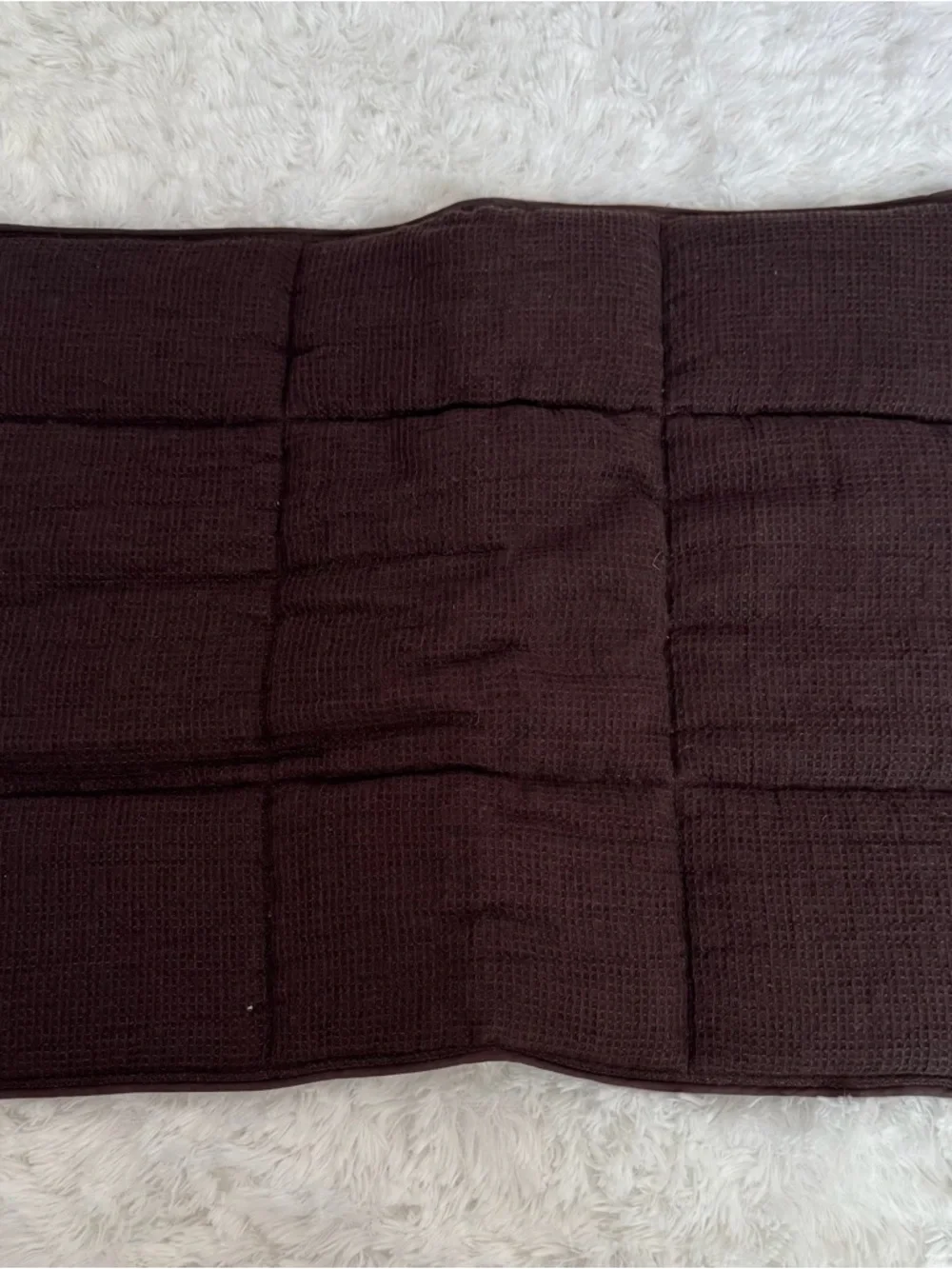 NWT Pottery Barn European Linen Waffle Standard Sham in Dark Chocolate
